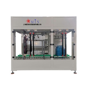 Chemical products, powder/particle/paste plastic bag sealed into drum or barrel packaging line