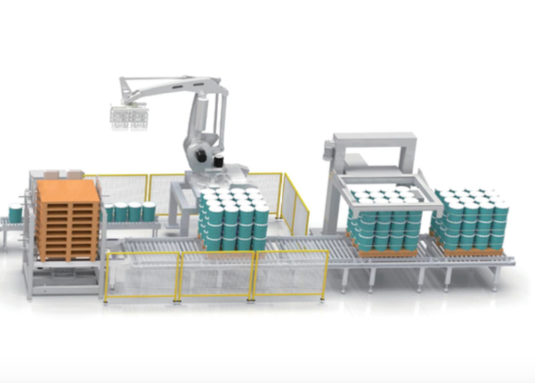 Chemical barrel packaging line