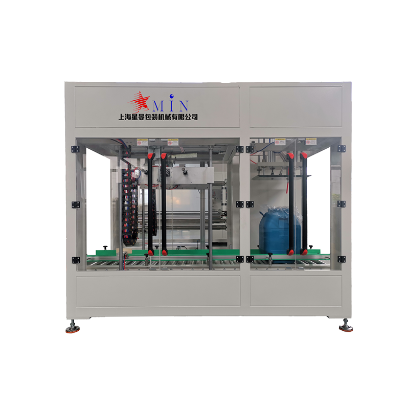 barrels insert into bag packaging line